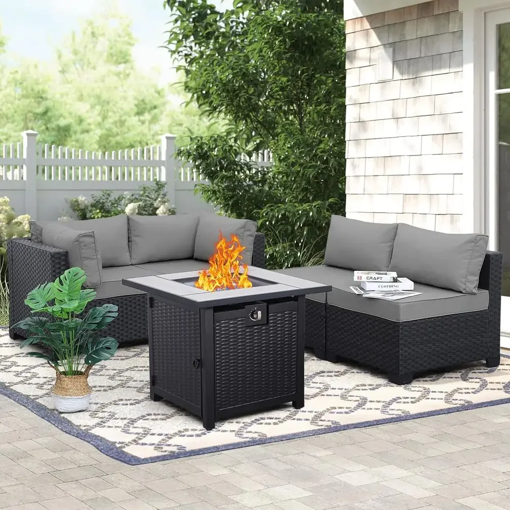 Outdoor Furniture Grey - 5-Piece Outdoor Patio Furniture Set with