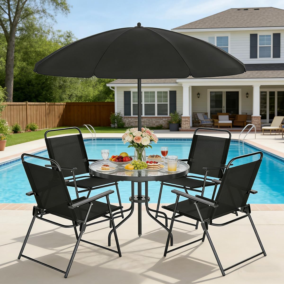 Outdoor Furniture Small - 6-Piece Outdoor Patio Dining Set with