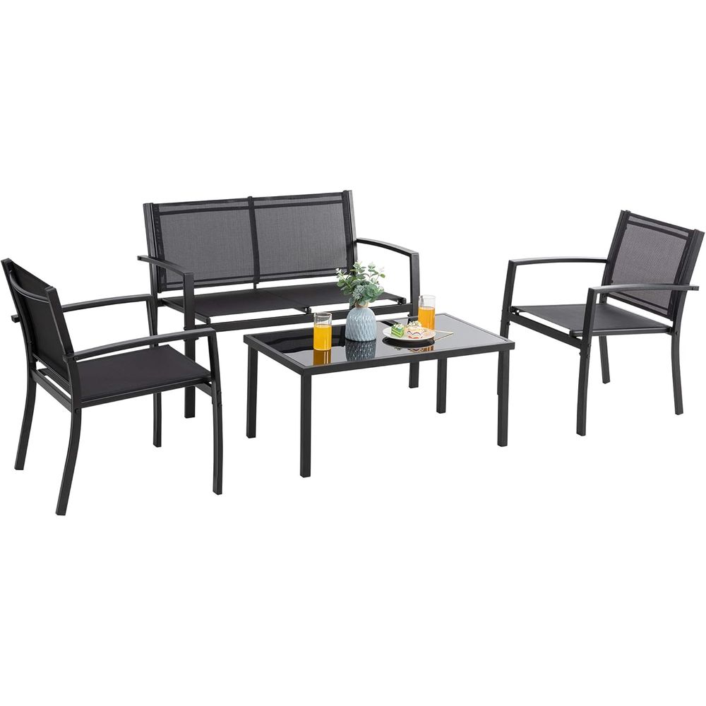 Outdoor Furniture Balcony - Black Outdoor Patio Furniture Set with