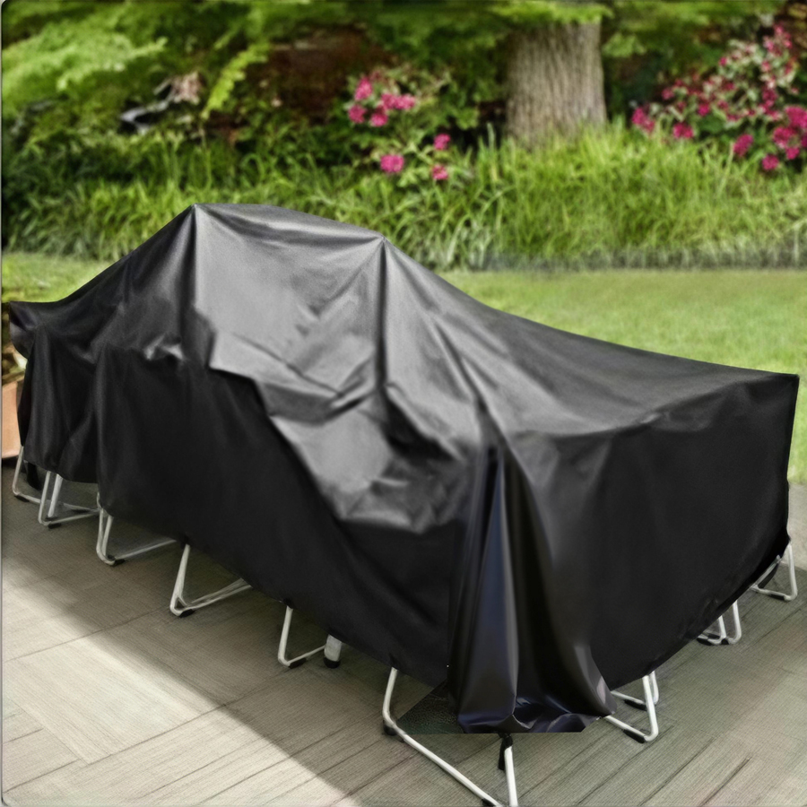 Outdoor Furniture Covers Waterproof - Durable Pure Black PVC Waterproof and