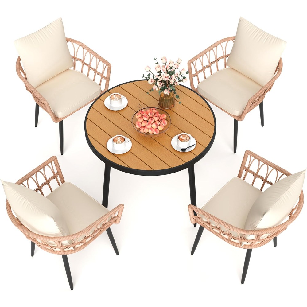 5 Pieces Patio Dining Set,All- - Outdoor Furniture Japanese Style 리뷰 및 가격