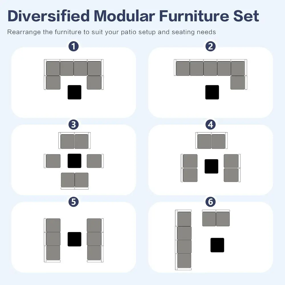 7-Piece Grey Rattan Outdoor Pa - Outdoor Furniture Grey 리뷰 및 가격