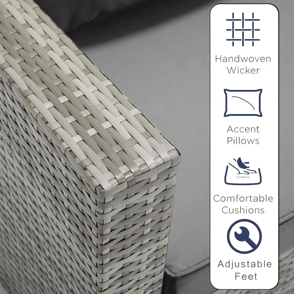 7-Piece Grey Rattan Outdoor Pa - Outdoor Furniture Grey 리뷰 및 가격