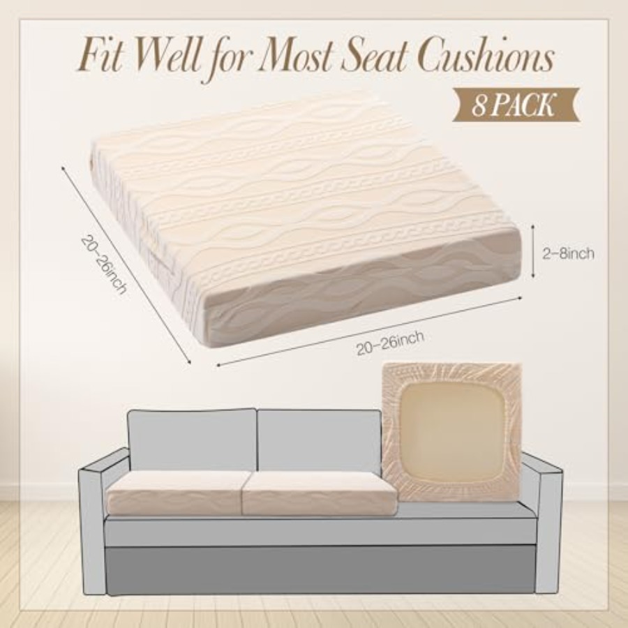 8Pcs Stretch Patio Cushion Cov - Outdoor Furniture Cover 리뷰 및 가격