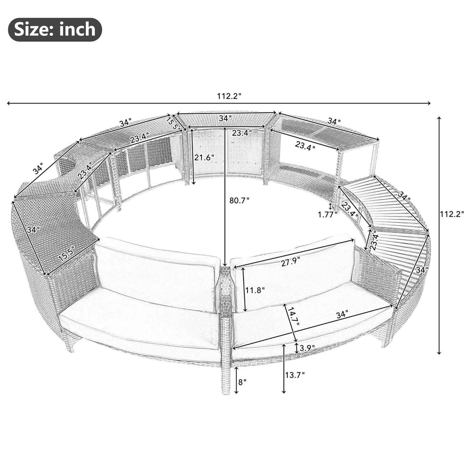 Rattan Patio Sofa Set with Sto - Outdoor Furniture Grey 리뷰 및 가격
