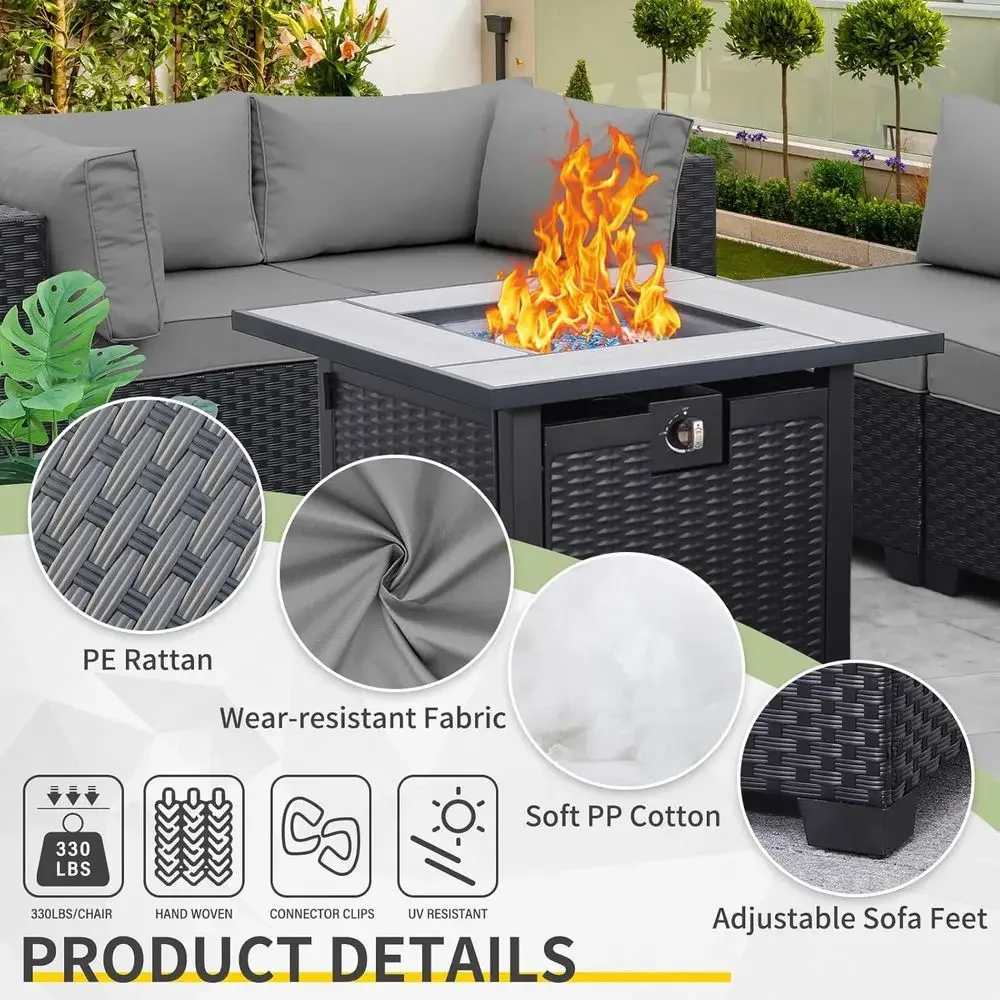 5-Piece Outdoor Patio Furnitur - Outdoor Furniture Grey 리뷰 및 가격