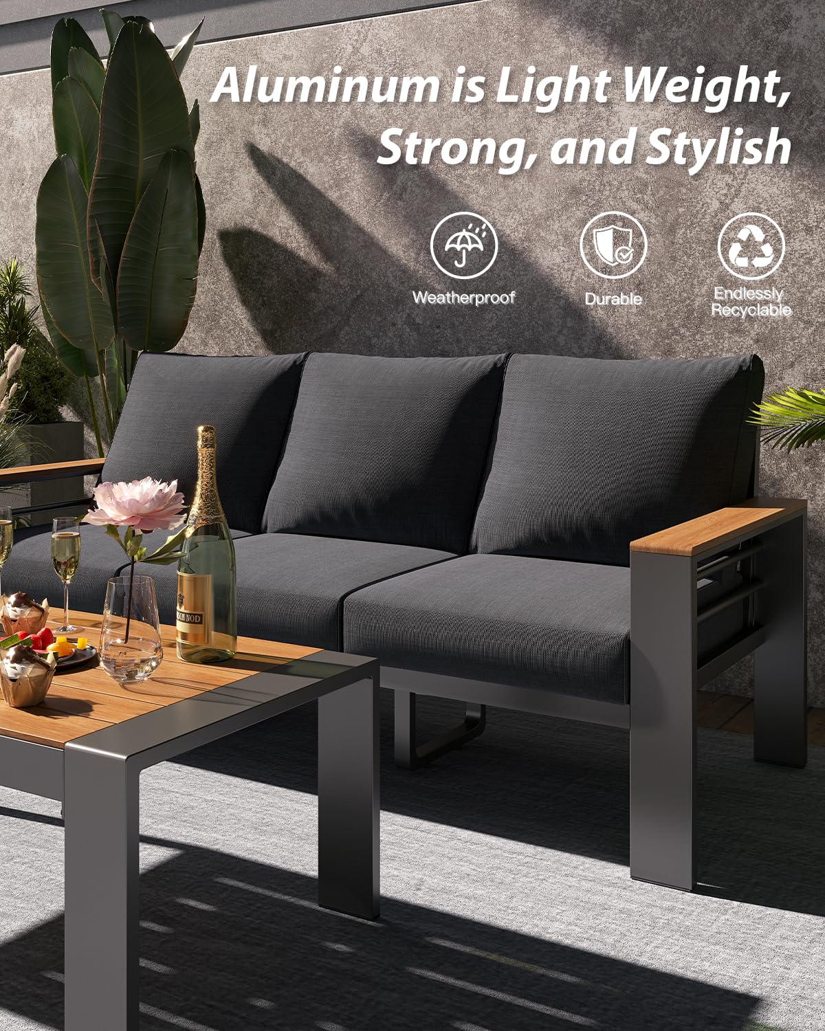Aluminum 5 Seat Outdoor Sectio - Outdoor Furniture Japanese Style 리뷰 및 가격