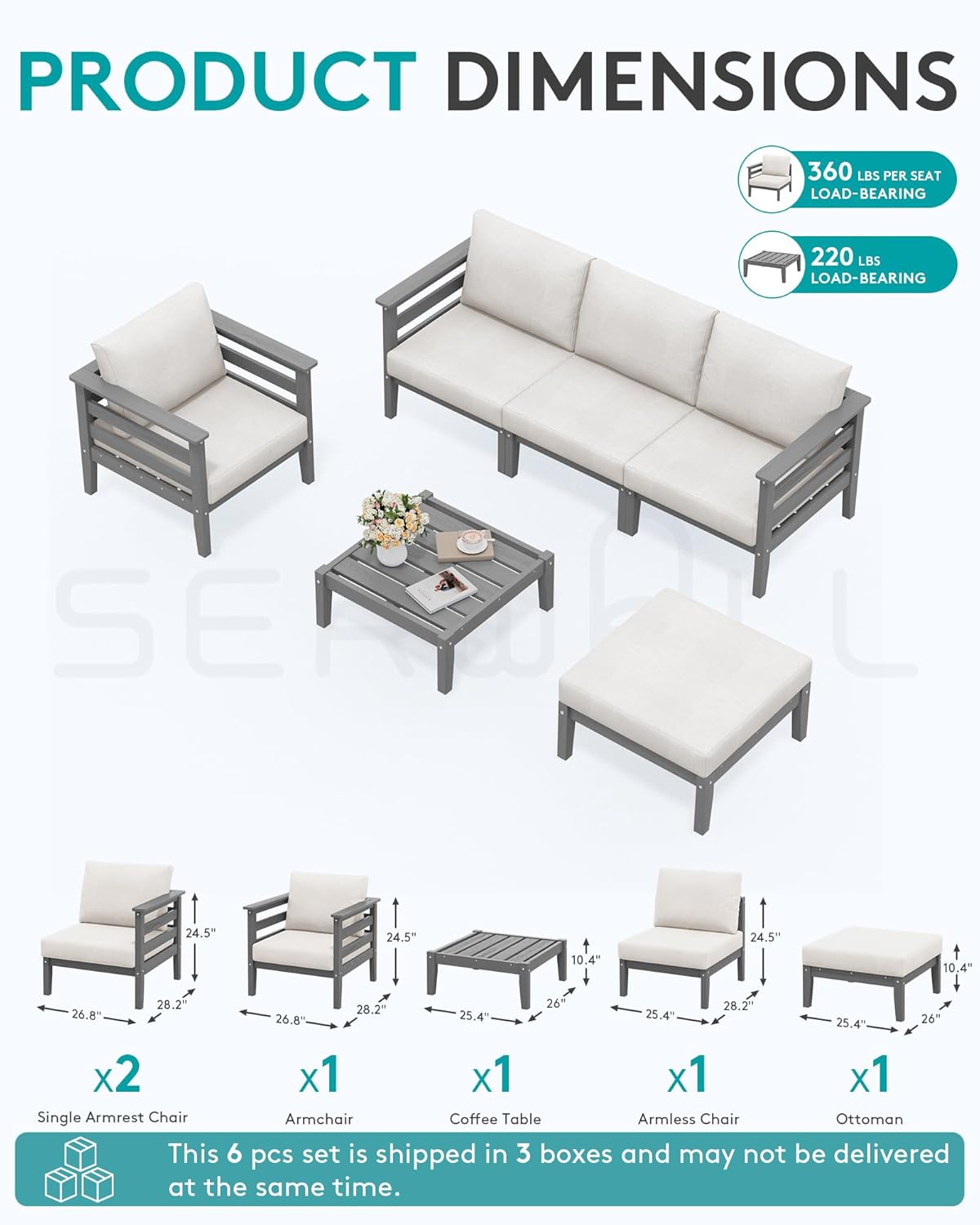 HDPE Patio Furniture Set, 6 Pi - Outdoor Furniture Japanese Style 리뷰 및 가격