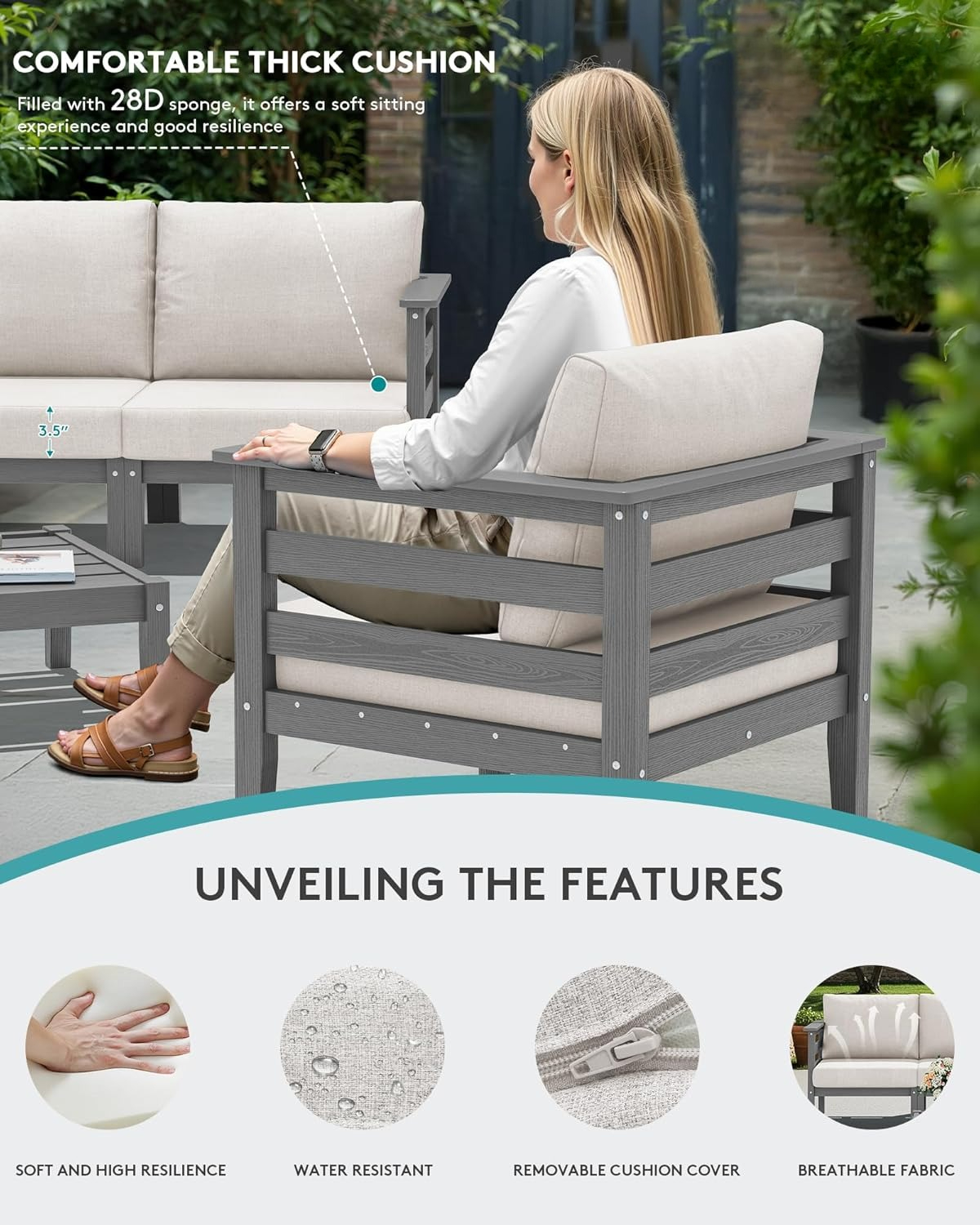 HDPE Patio Furniture Set, 6 Pi - Outdoor Furniture Japanese Style 리뷰 및 가격