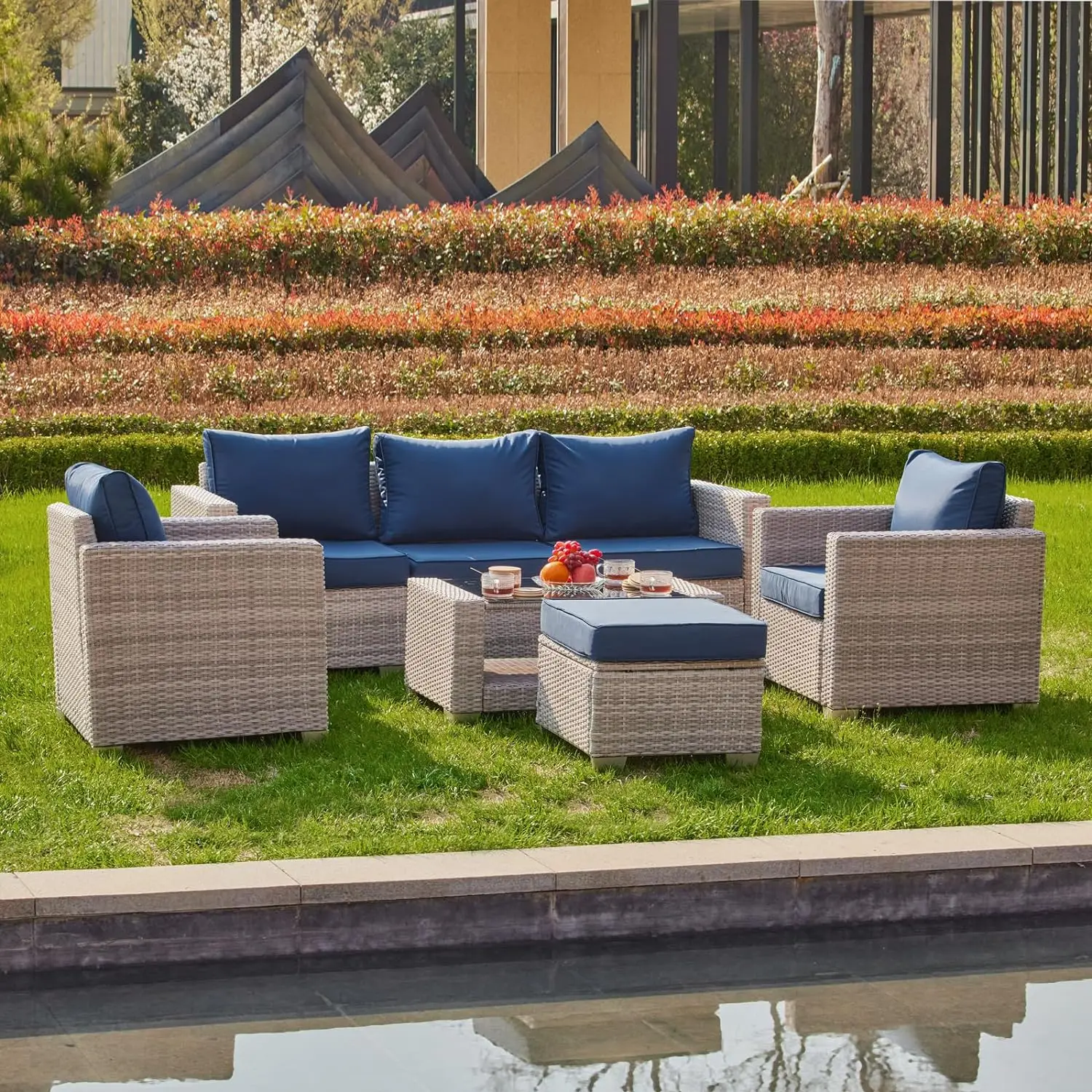 %a 7 Pieces Outdoor Patio Furn - Outdoor Furniture Grey 리뷰 및 가격