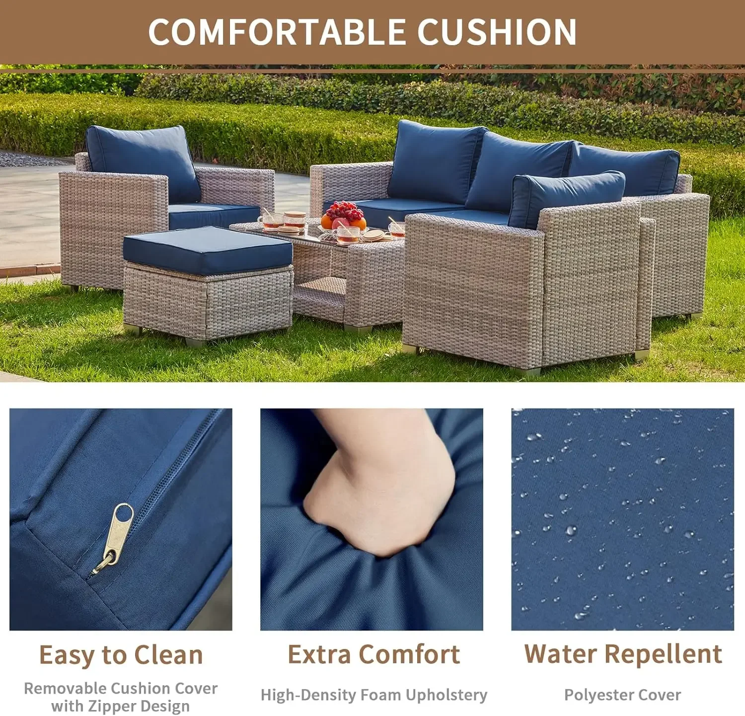 %a 7 Pieces Outdoor Patio Furn - Outdoor Furniture Grey 리뷰 및 가격
