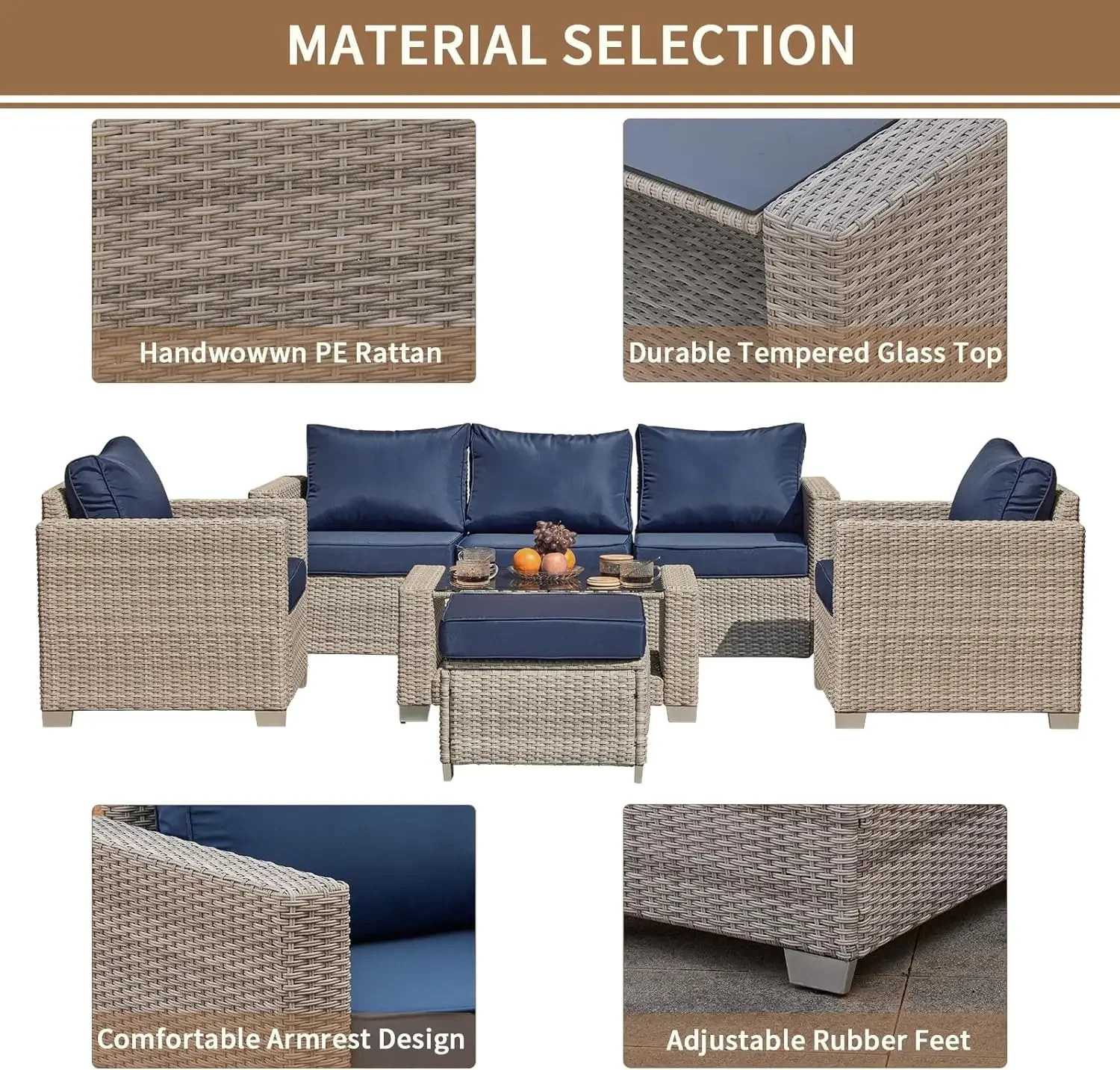 %a 7 Pieces Outdoor Patio Furn - Outdoor Furniture Grey 리뷰 및 가격