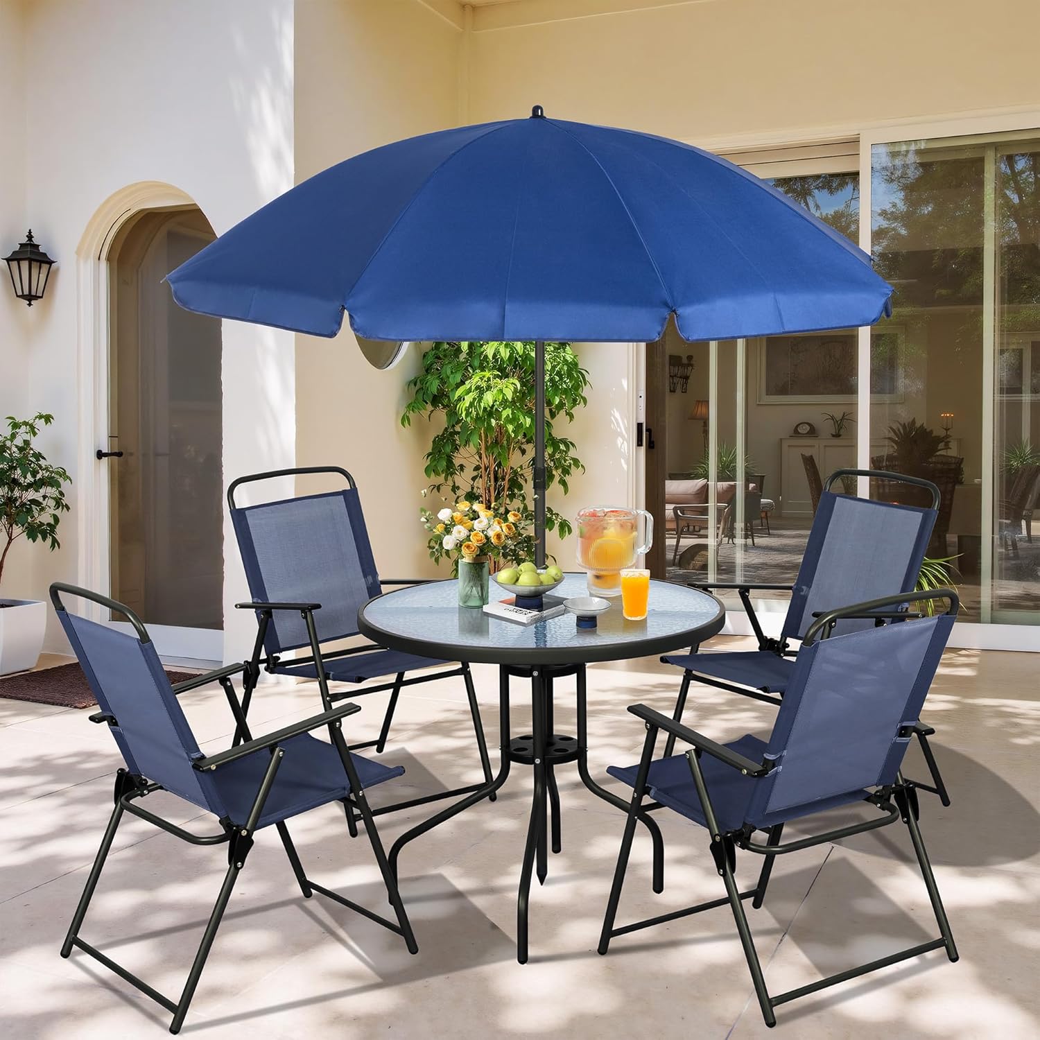6 Pieces Folding Patio Dining  - Outdoor Furniture Small 리뷰 및 가격