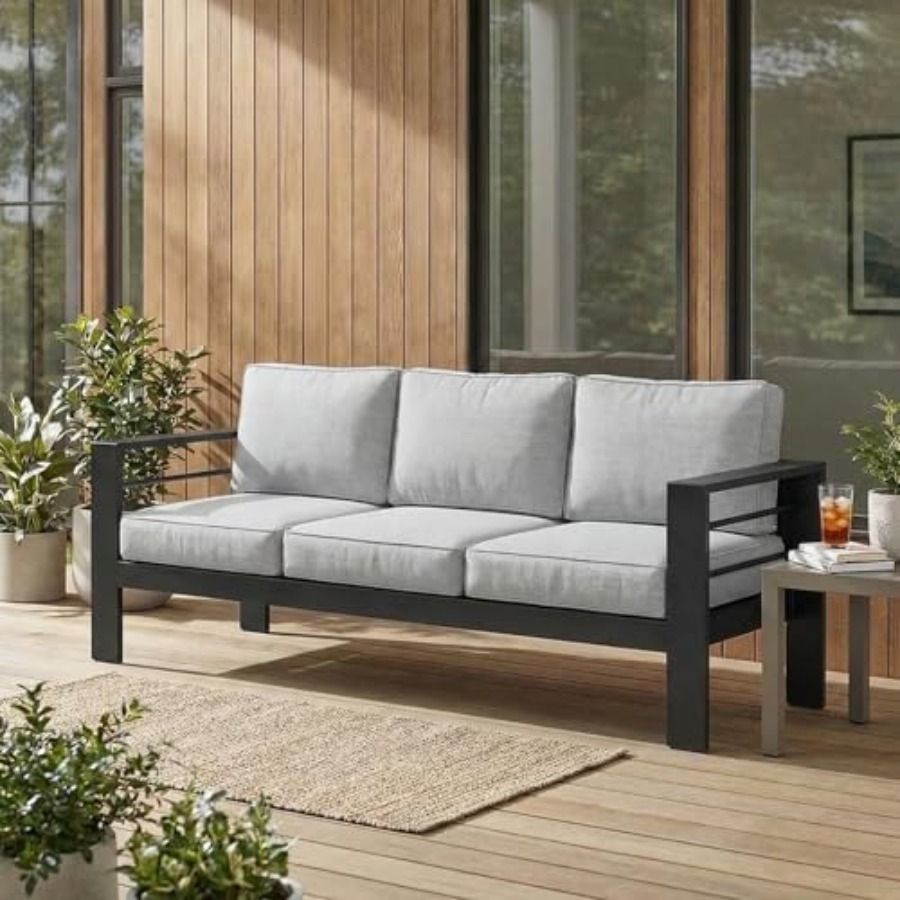 Metal Patio Furniture Sofa for - Outdoor Furniture Grey 리뷰 및 가격