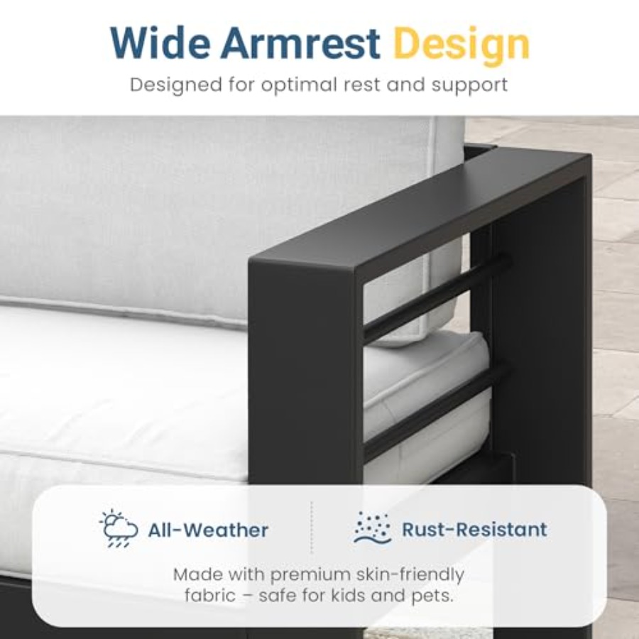 Metal Patio Furniture Sofa for - Outdoor Furniture Grey 리뷰 및 가격