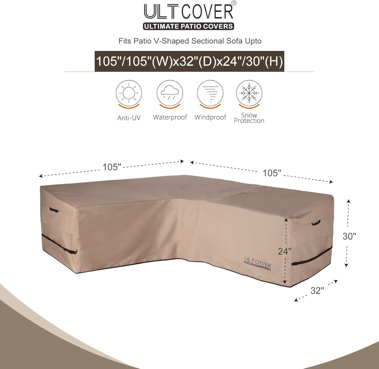 Waterproof Patio V-Shaped Sofa - Outdoor Furniture Covers Waterproof 리뷰 및 가격