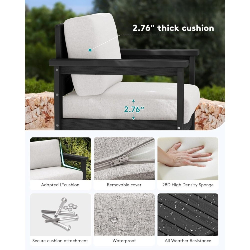 4 Pieces HDPE Outdoor Sofa Set - Outdoor Furniture Japanese Style 리뷰 및 가격