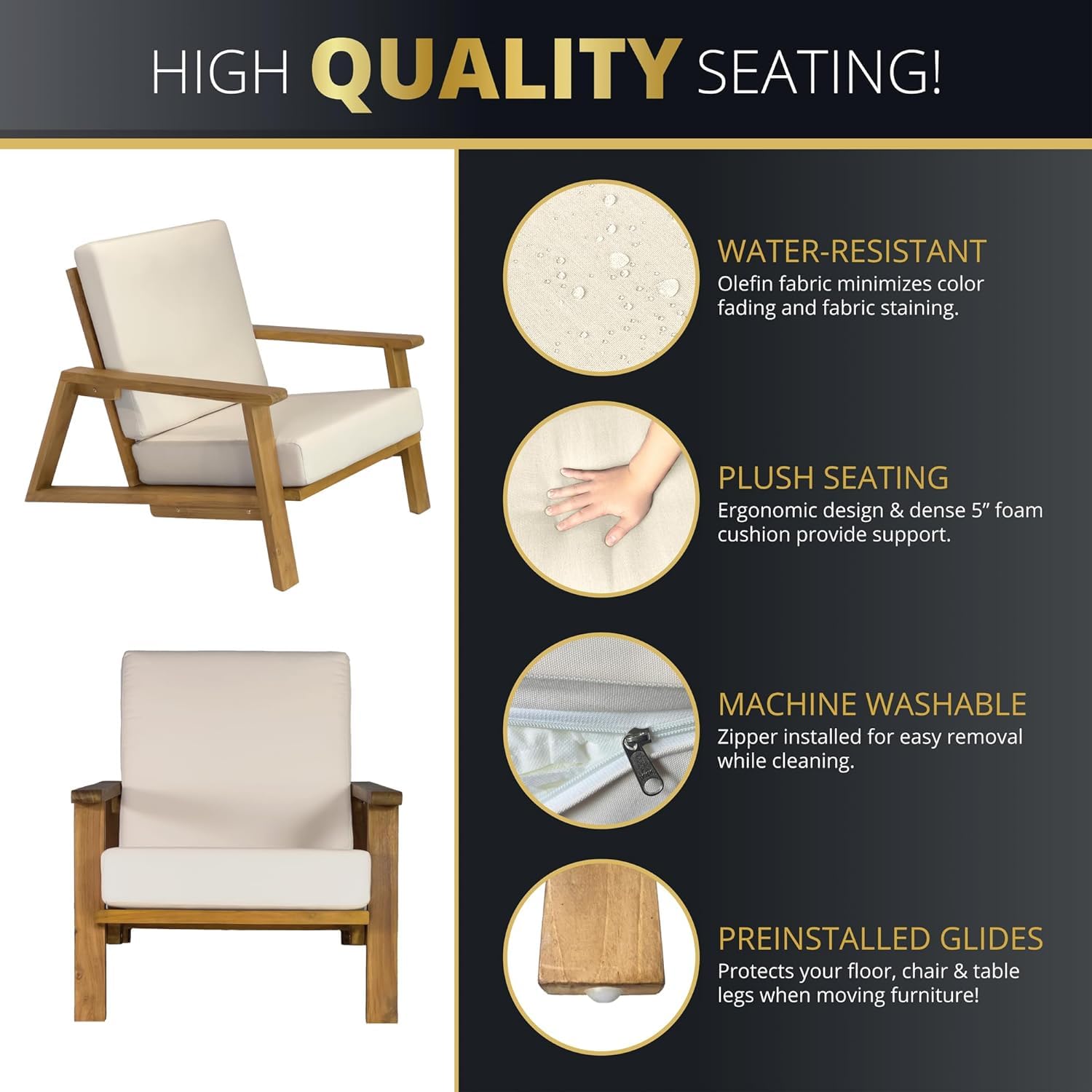 4-Piece Deep Seating Teak Pati - Outdoor Furniture Japanese Style 리뷰 및 가격