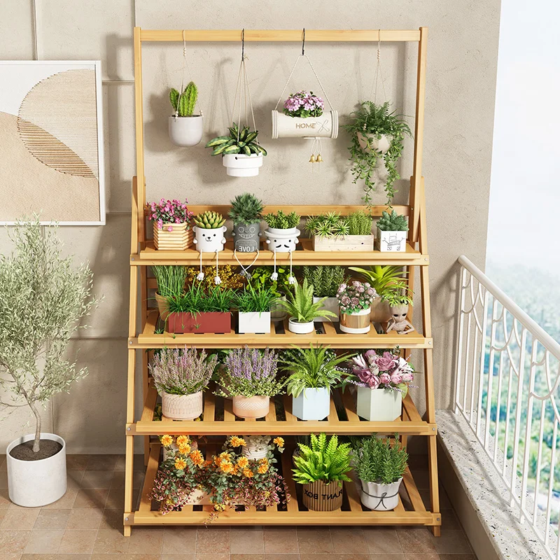 Solid Wood Flower Shelf Plant  - Outdoor Furniture Balcony 리뷰 및 가격