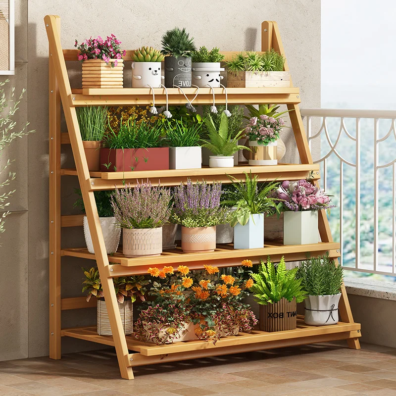 Solid Wood Flower Shelf Plant  - Outdoor Furniture Balcony 리뷰 및 가격