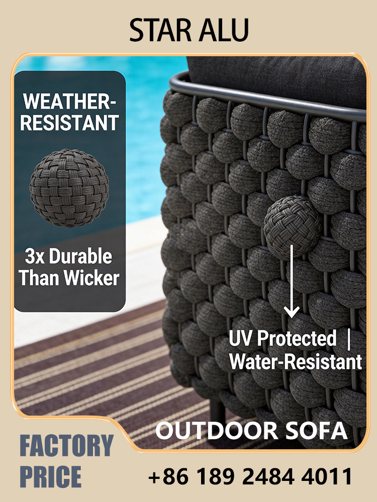 3-Seater Outdoor Rattan Sofa S - Outdoor Furniture Grey 리뷰 및 가격