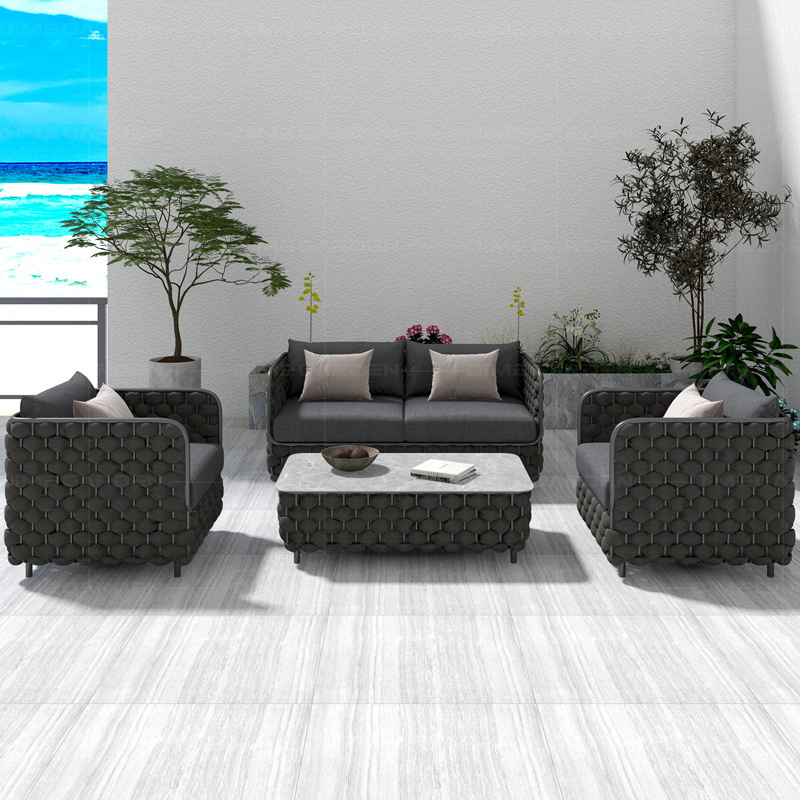 3-Seater Outdoor Rattan Sofa S - Outdoor Furniture Grey 리뷰 및 가격