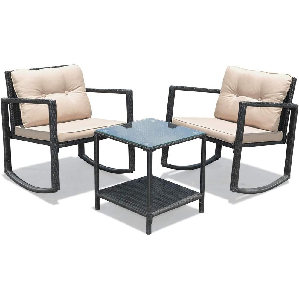 Outdoor 3-Piece Patio Rocking  - Outdoor Furniture Balcony 리뷰 및 가격