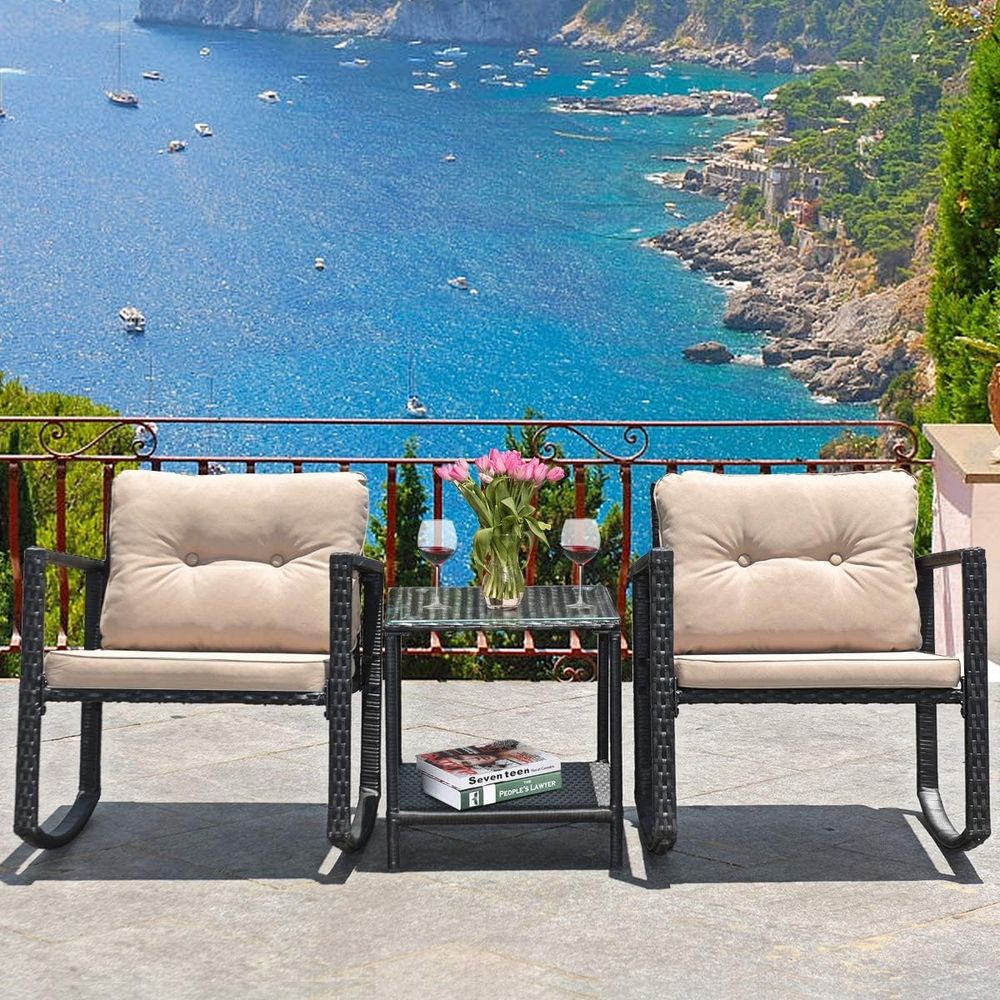 Outdoor 3-Piece Patio Rocking  - Outdoor Furniture Balcony 리뷰 및 가격