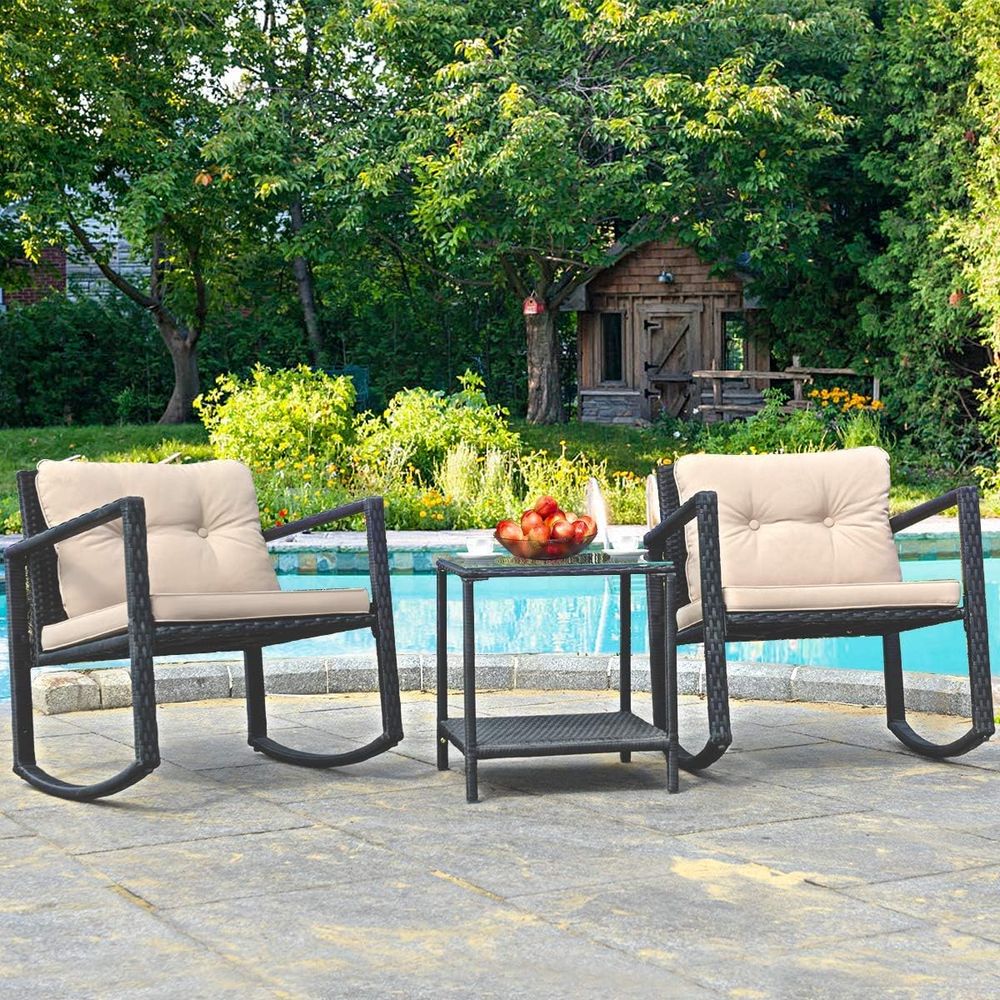 Outdoor 3-Piece Patio Rocking  - Outdoor Furniture Balcony 리뷰 및 가격