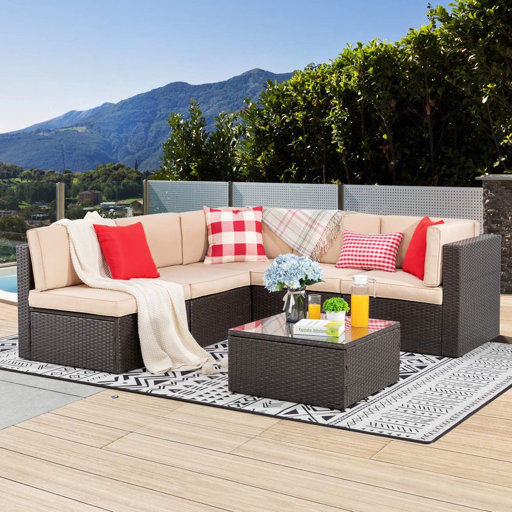 6 Piece Patio Furniture Set, S - Outdoor Furniture Small 리뷰 및 가격