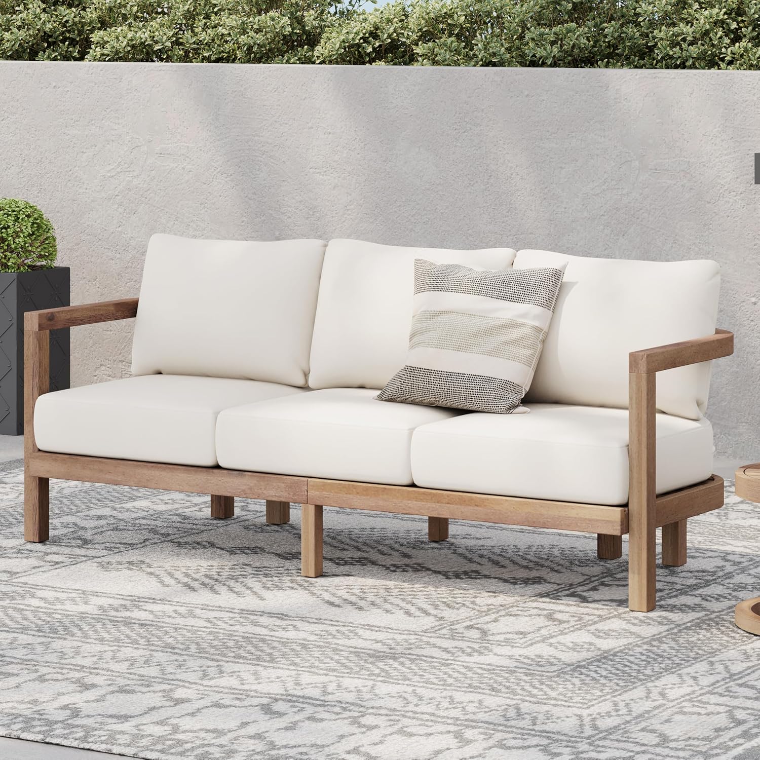 3 Seater Acacia Wood Outdoor S - Outdoor Furniture Japanese Style 리뷰 및 가격