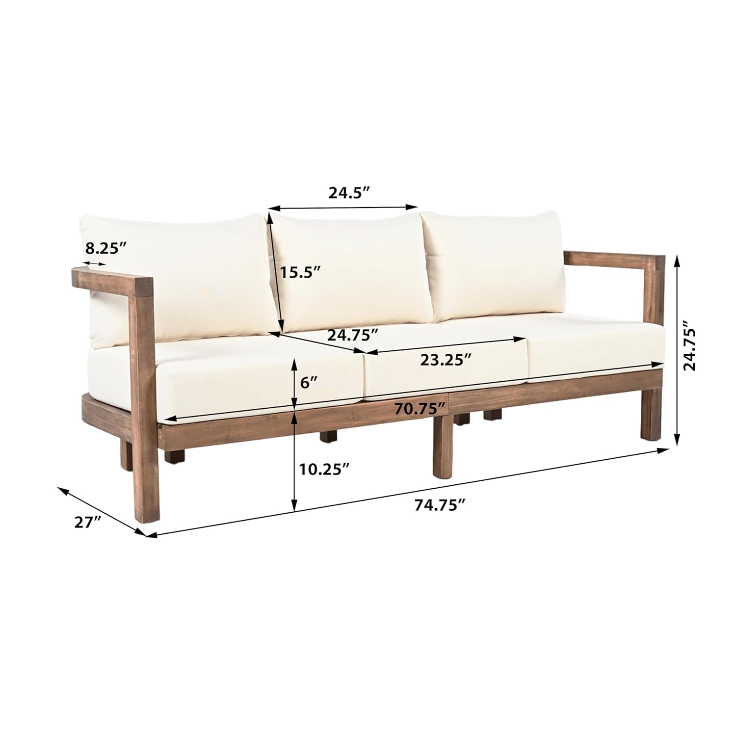 3 Seater Acacia Wood Outdoor S - Outdoor Furniture Japanese Style 리뷰 및 가격