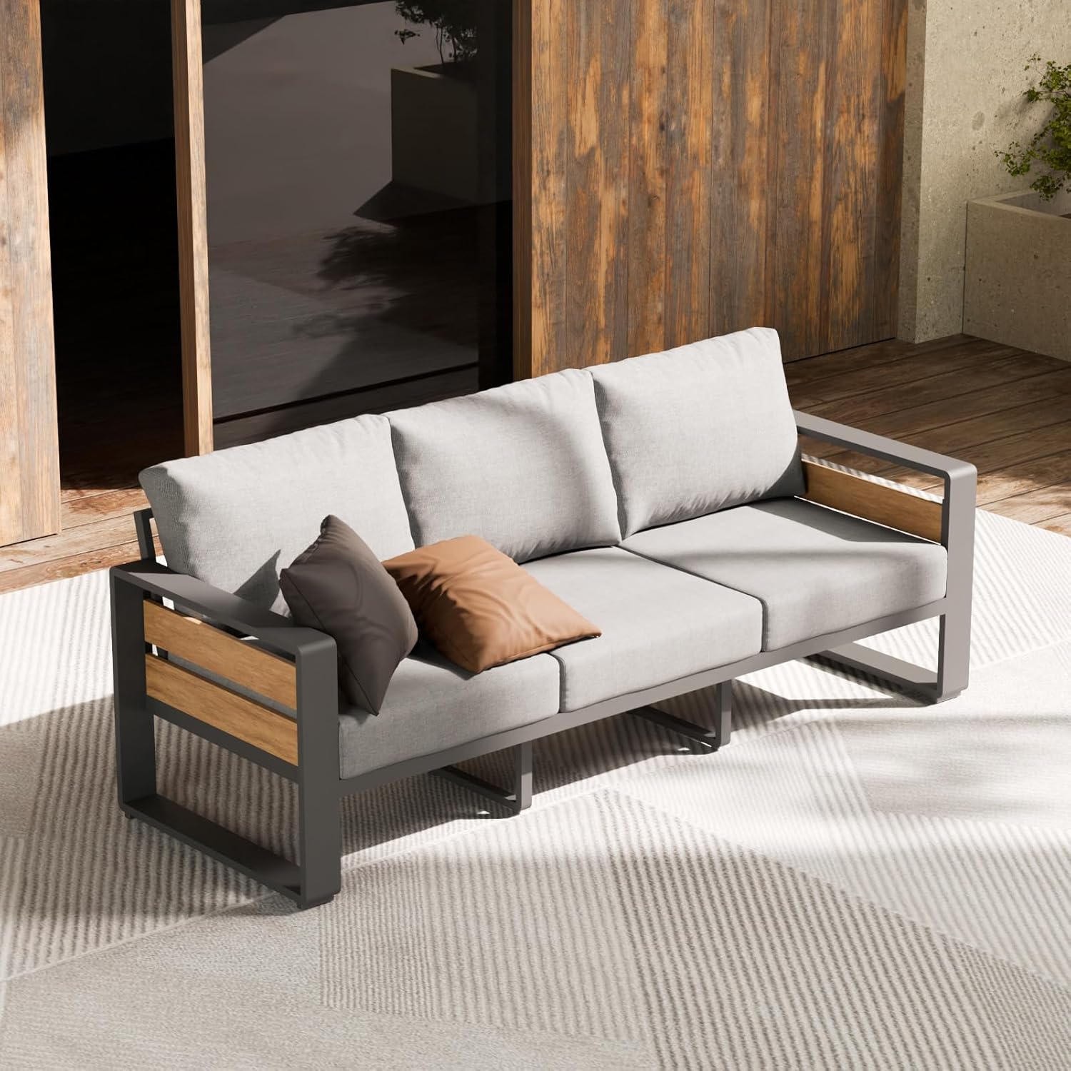 3-Seat All-Weather Aluminum Ou - Outdoor Furniture Japanese Style 리뷰 및 가격