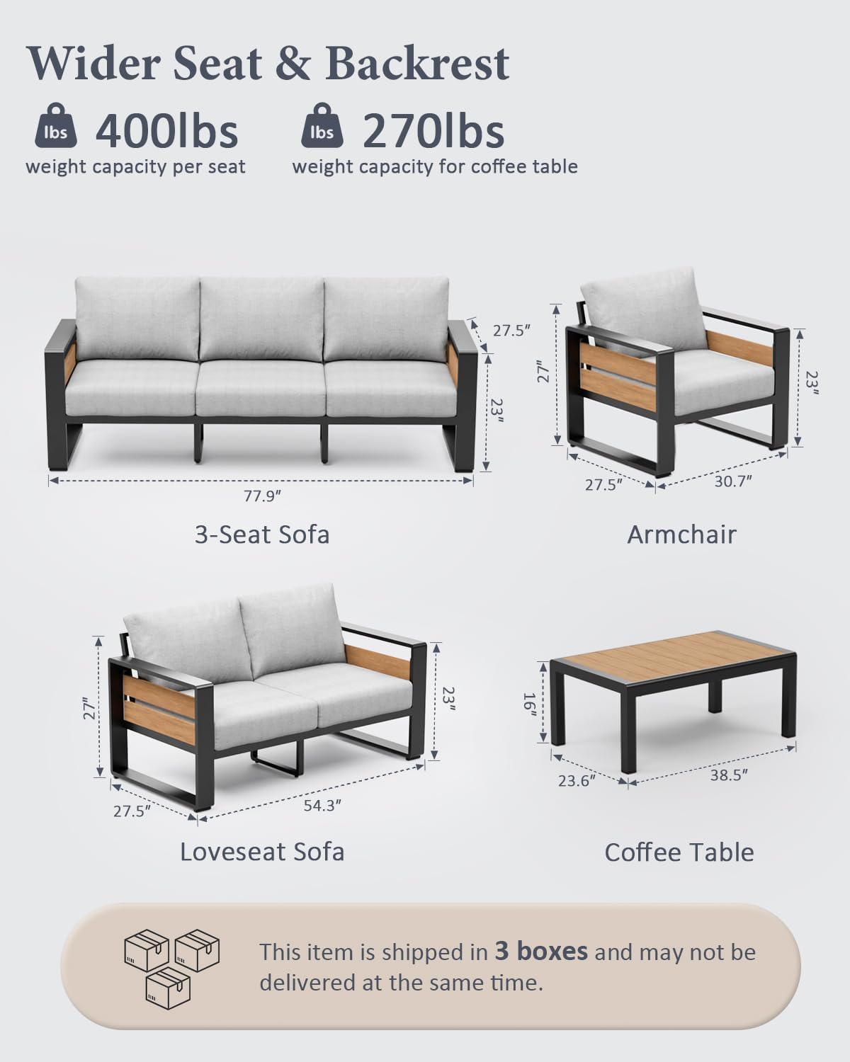 3-Seat All-Weather Aluminum Ou - Outdoor Furniture Japanese Style 리뷰 및 가격