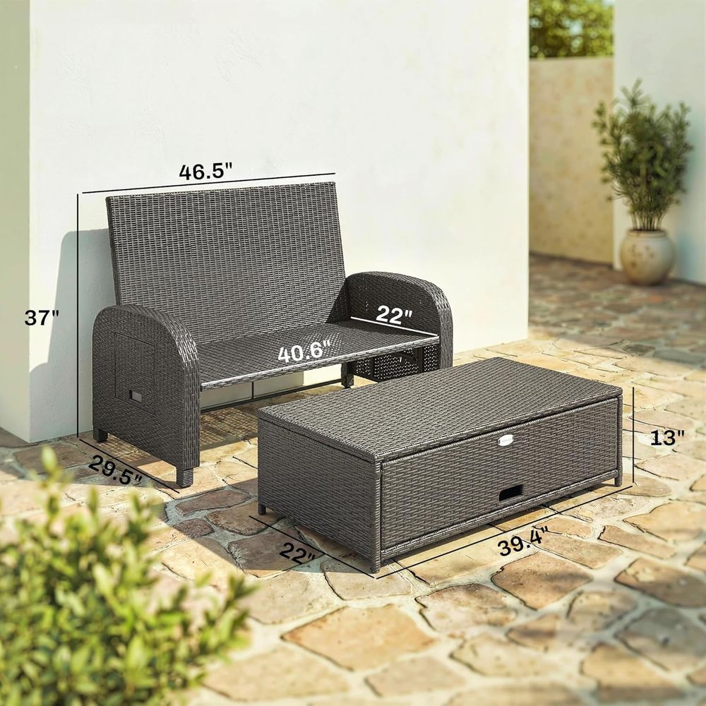 Gray Rattan Outdoor Daybed wit - Outdoor Daybed Sofa 리뷰 및 가격