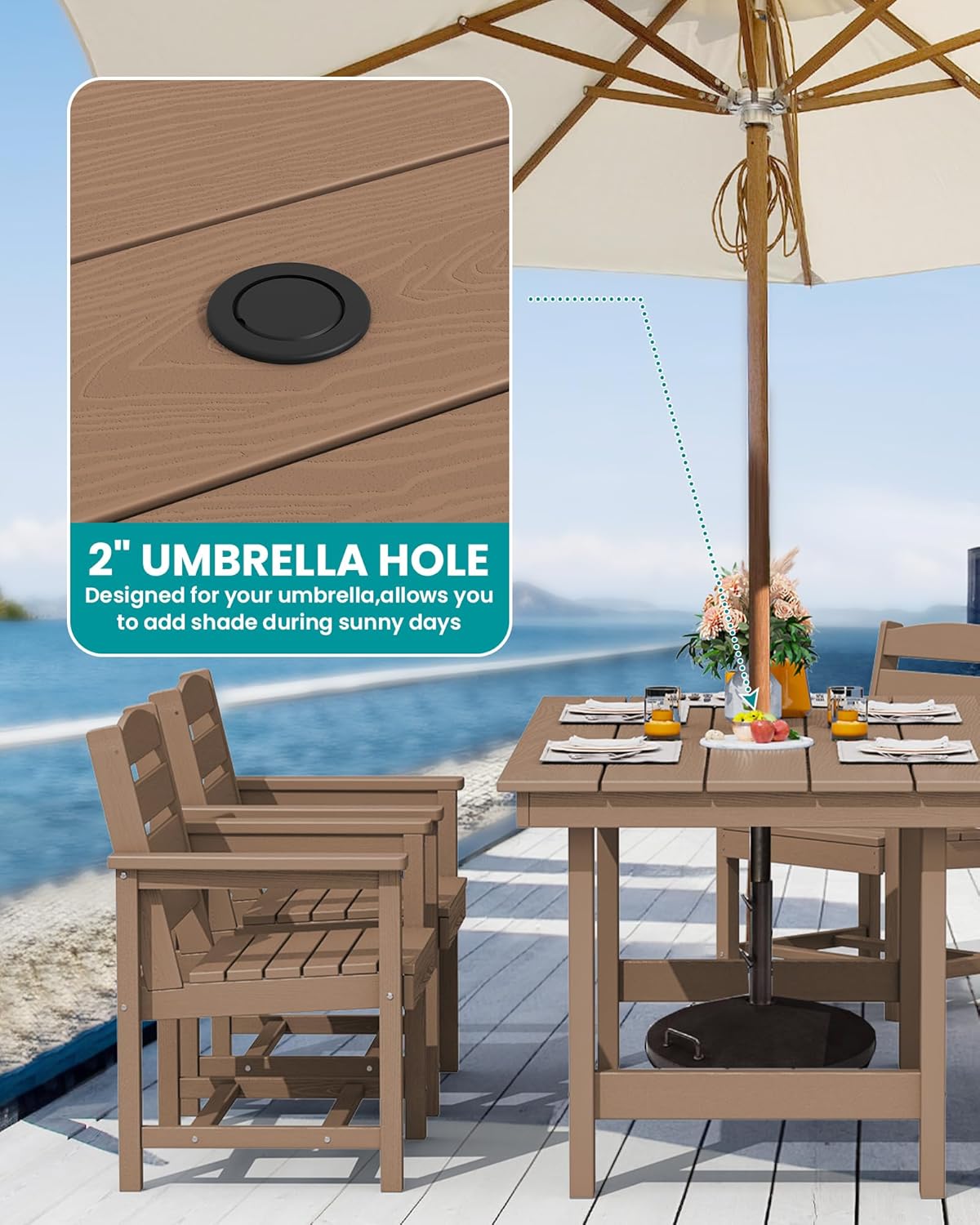 5-Piece HDPE Outdoor Dining Se - Outdoor Furniture Japanese Style 리뷰 및 가격