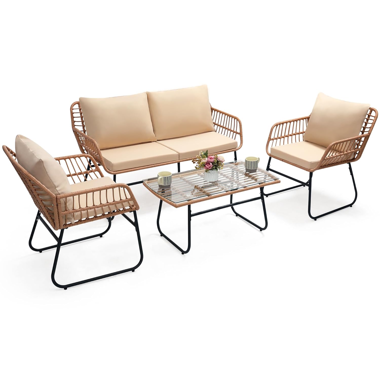 4 Piece Patio Bistro Outdoor F - Outdoor Furniture Japanese Style 리뷰 및 가격