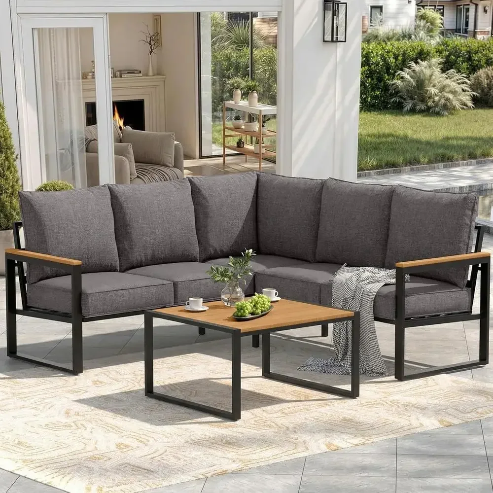 6-Piece Outdoor Sectional Sofa - Outdoor Furniture Grey 리뷰 및 가격