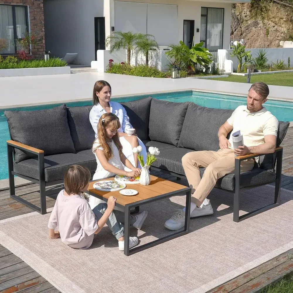 6-Piece Outdoor Sectional Sofa - Outdoor Furniture Grey 리뷰 및 가격