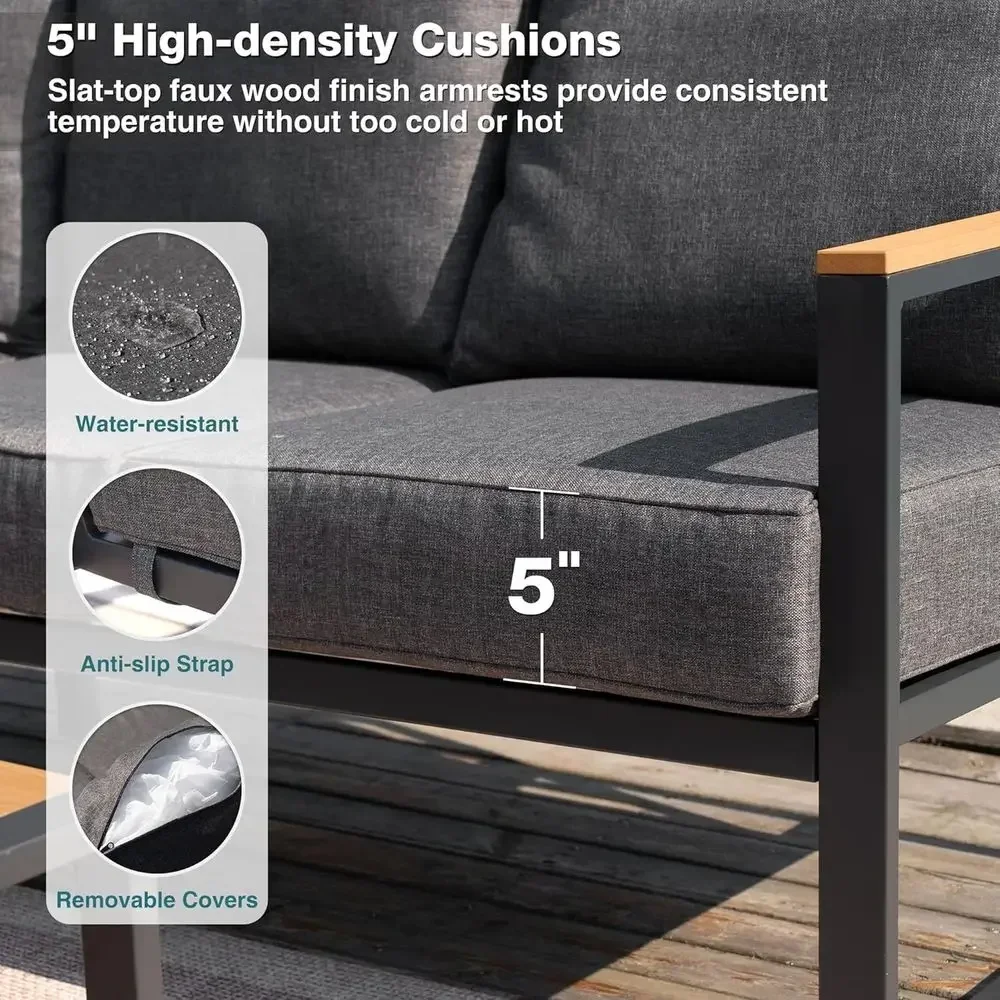 6-Piece Outdoor Sectional Sofa - Outdoor Furniture Grey 리뷰 및 가격