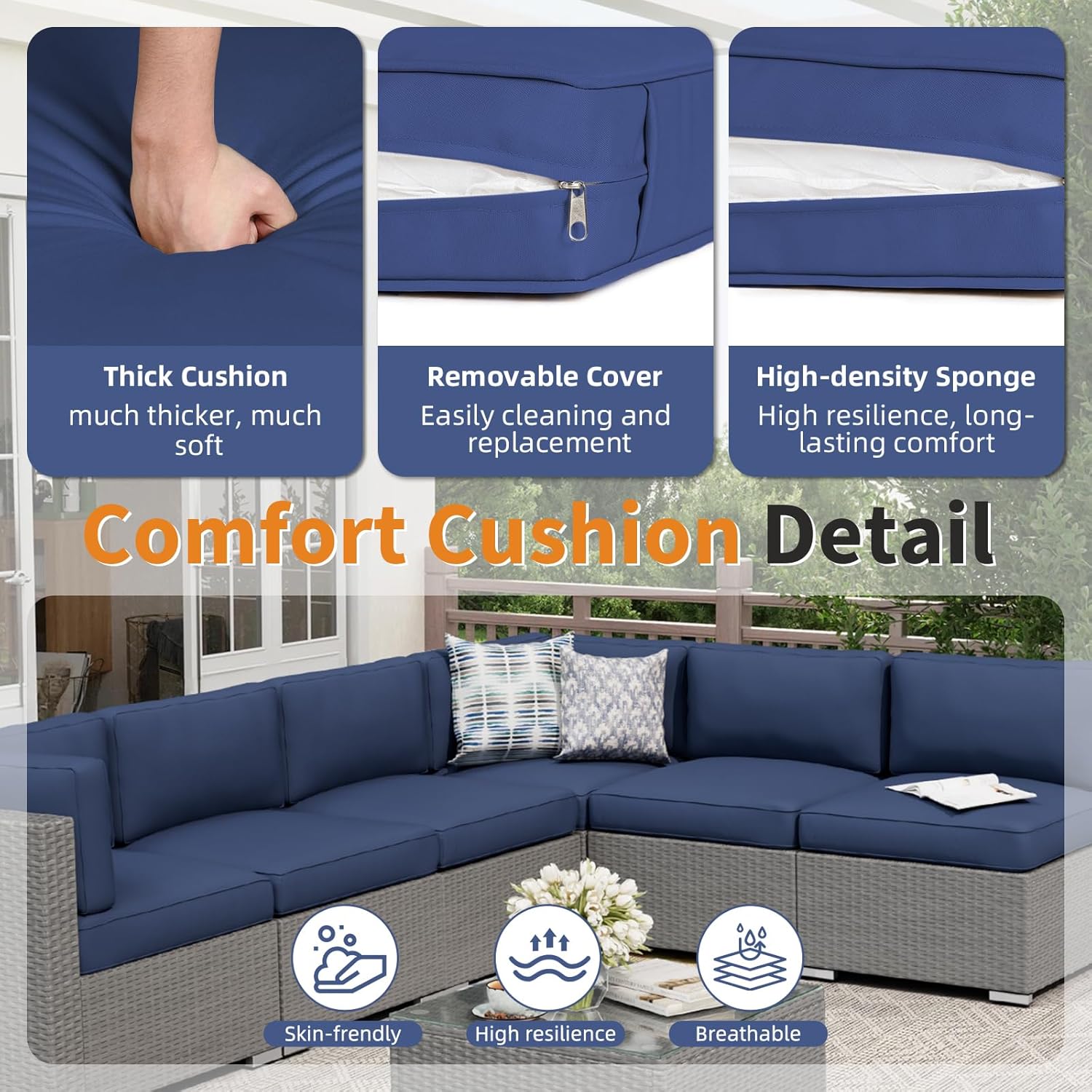 7-Piece Outdoor Patio Furnitur - Outdoor Furniture Grey 리뷰 및 가격