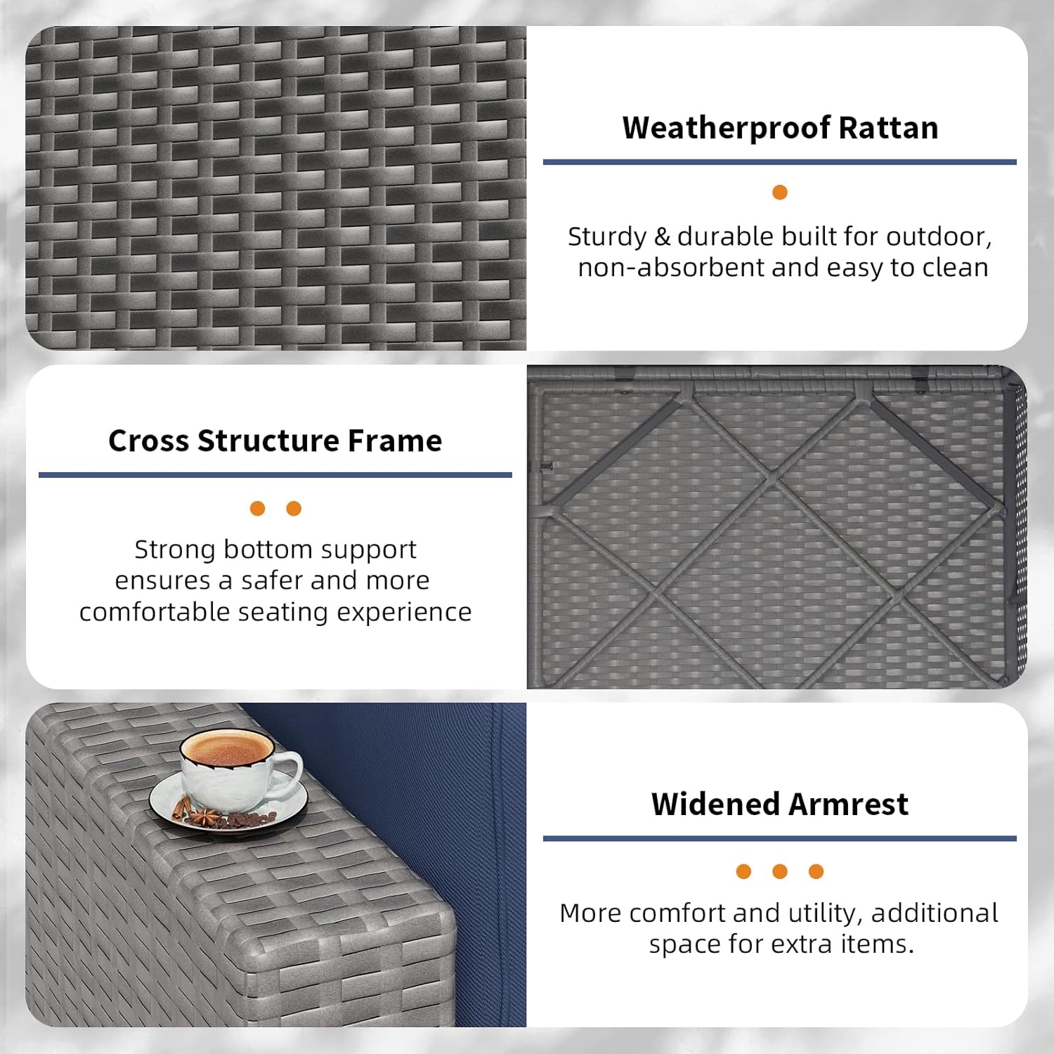 7-Piece Outdoor Patio Furnitur - Outdoor Furniture Grey 리뷰 및 가격