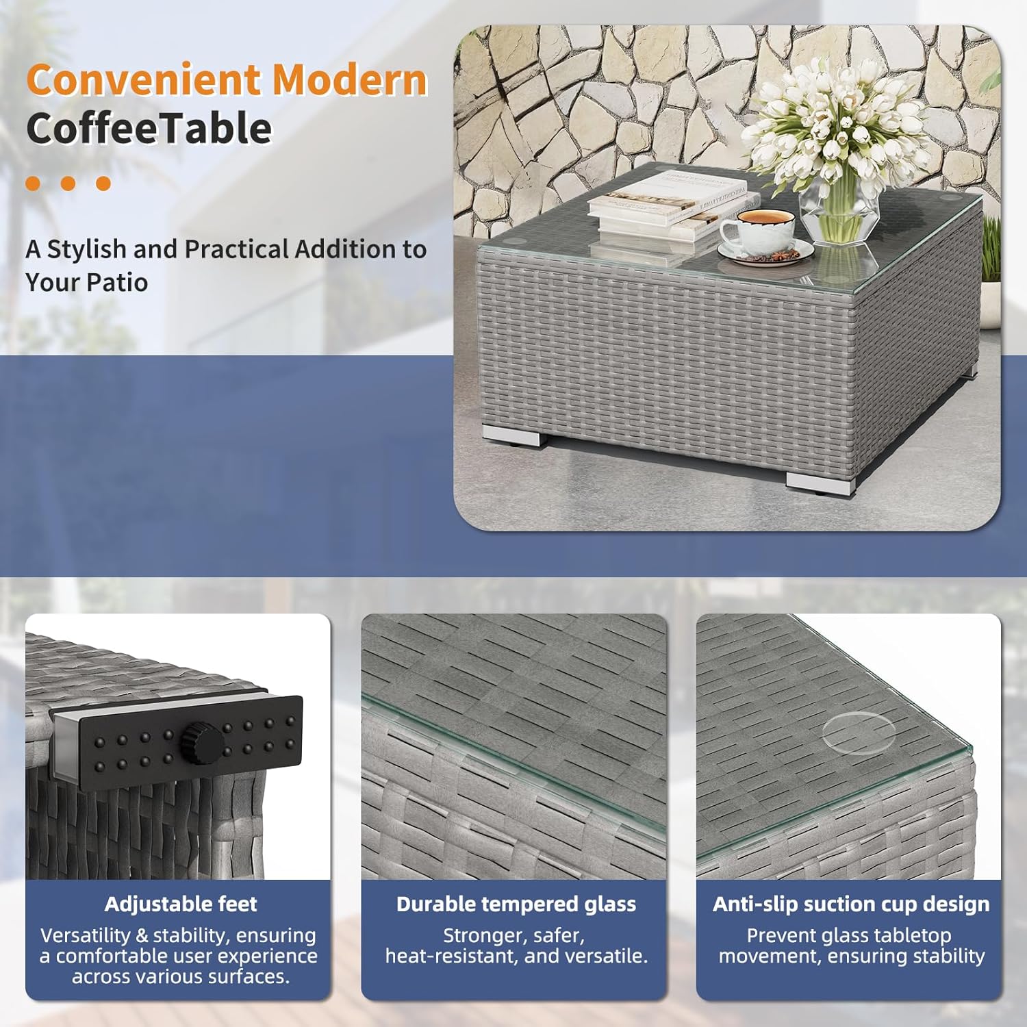 7-Piece Outdoor Patio Furnitur - Outdoor Furniture Grey 리뷰 및 가격