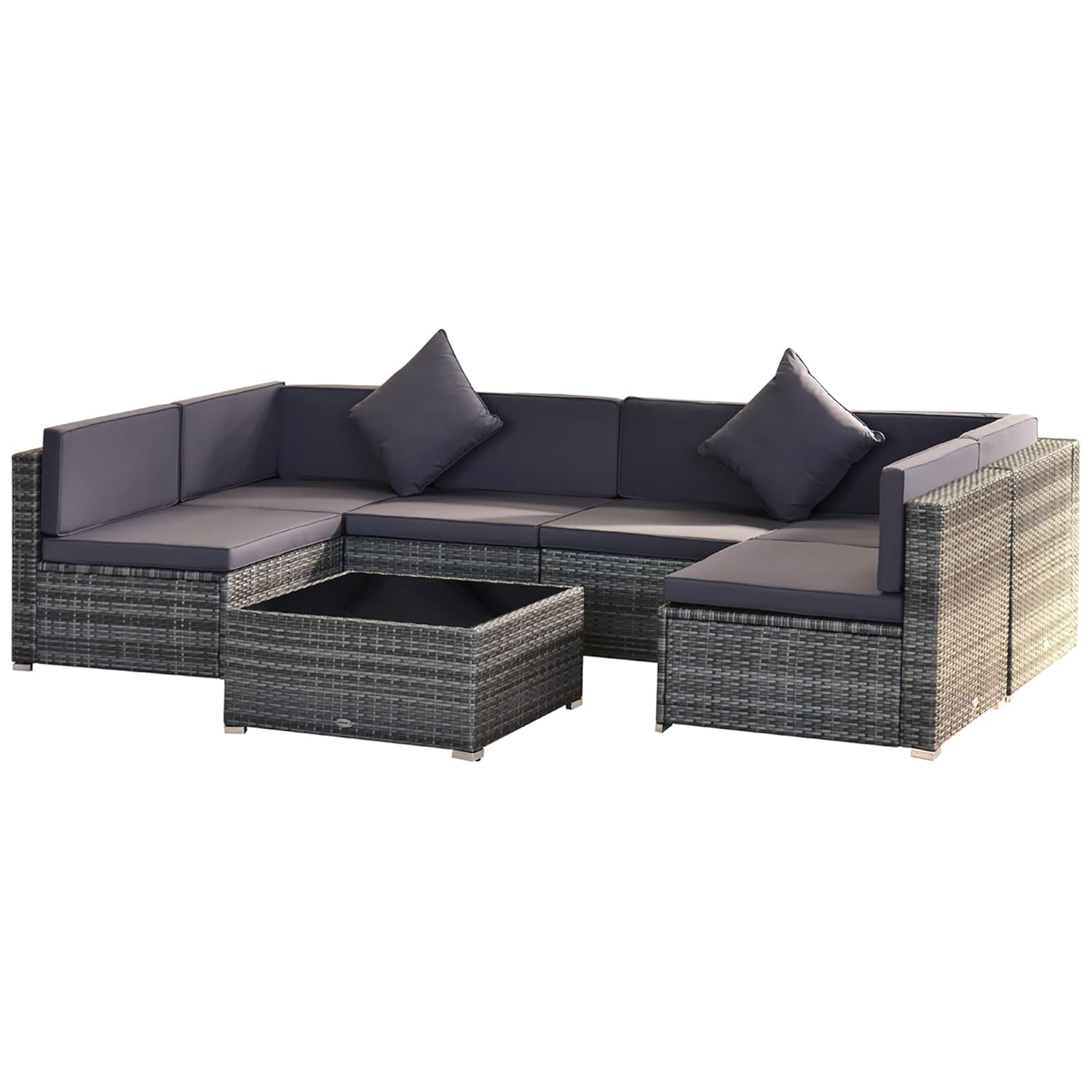 7pc PE Rattan Sectional Sofa A - Outdoor Furniture Grey 리뷰 및 가격