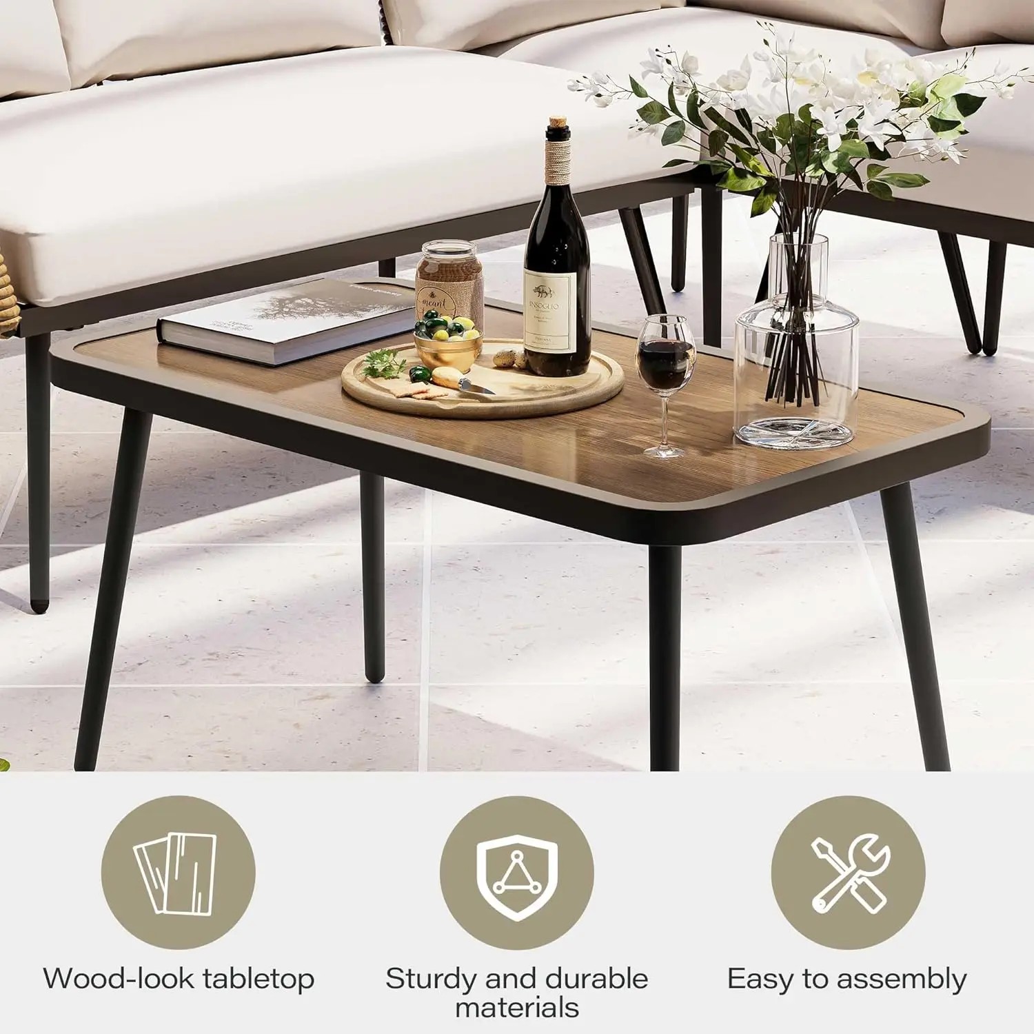 4 Piece Rattan Outdoor Furnitu - Outdoor Furniture Balcony 리뷰 및 가격