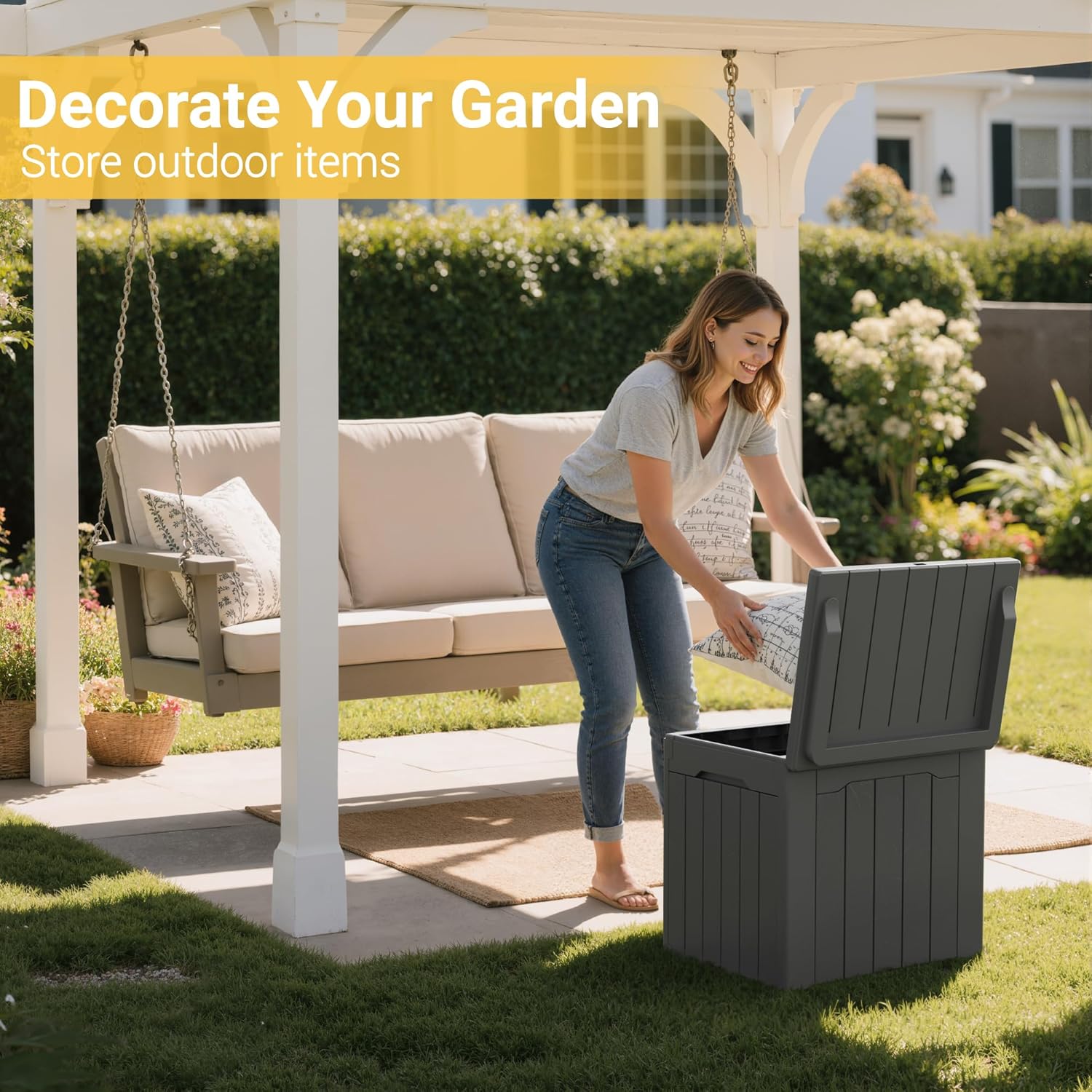 31 Gallon Outdoor Storage Box  - Outdoor Furniture Grey 리뷰 및 가격