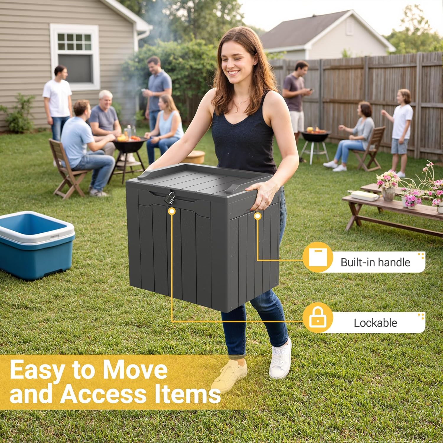 31 Gallon Outdoor Storage Box  - Outdoor Furniture Grey 리뷰 및 가격