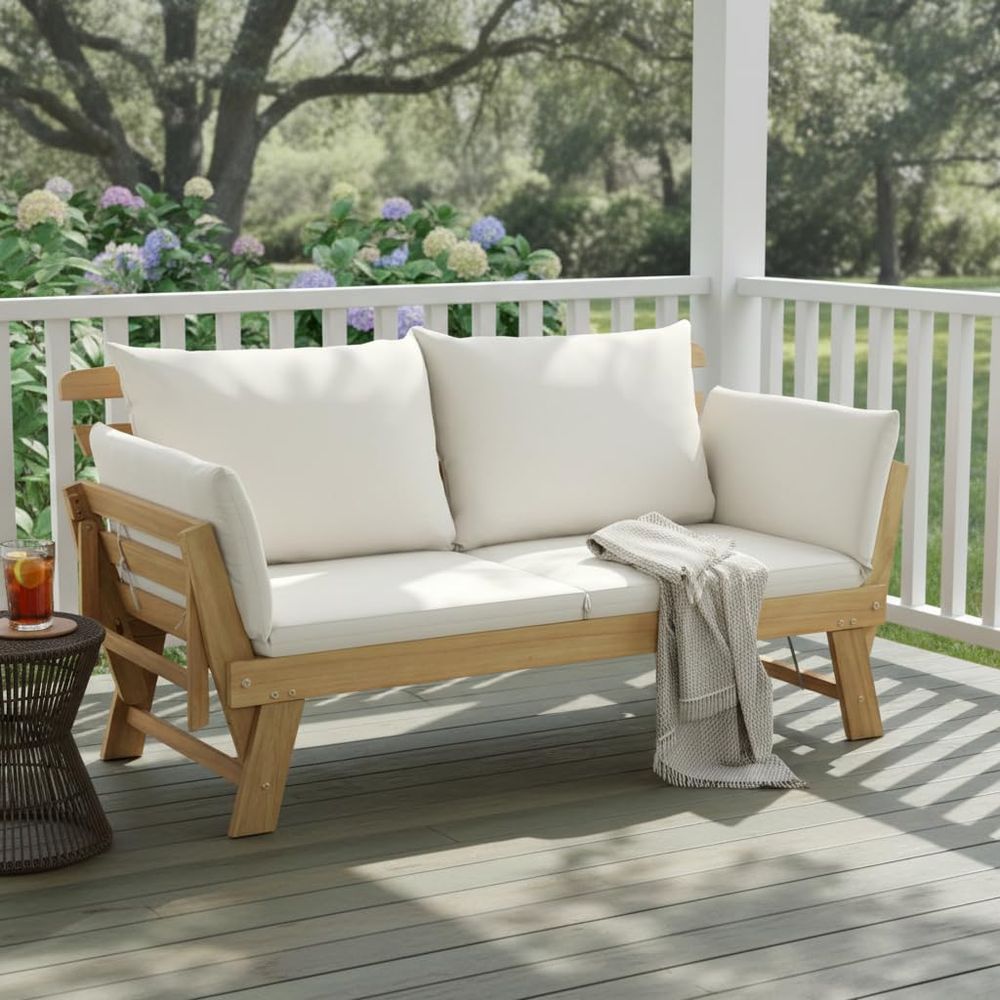 Convertible Acacia Wood Patio  - Outdoor Daybed Sofa 리뷰 및 가격