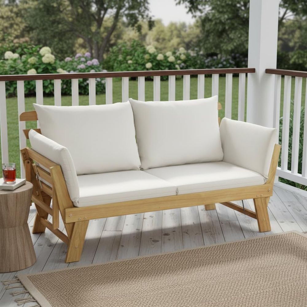 Convertible Acacia Wood Patio  - Outdoor Daybed Sofa 리뷰 및 가격