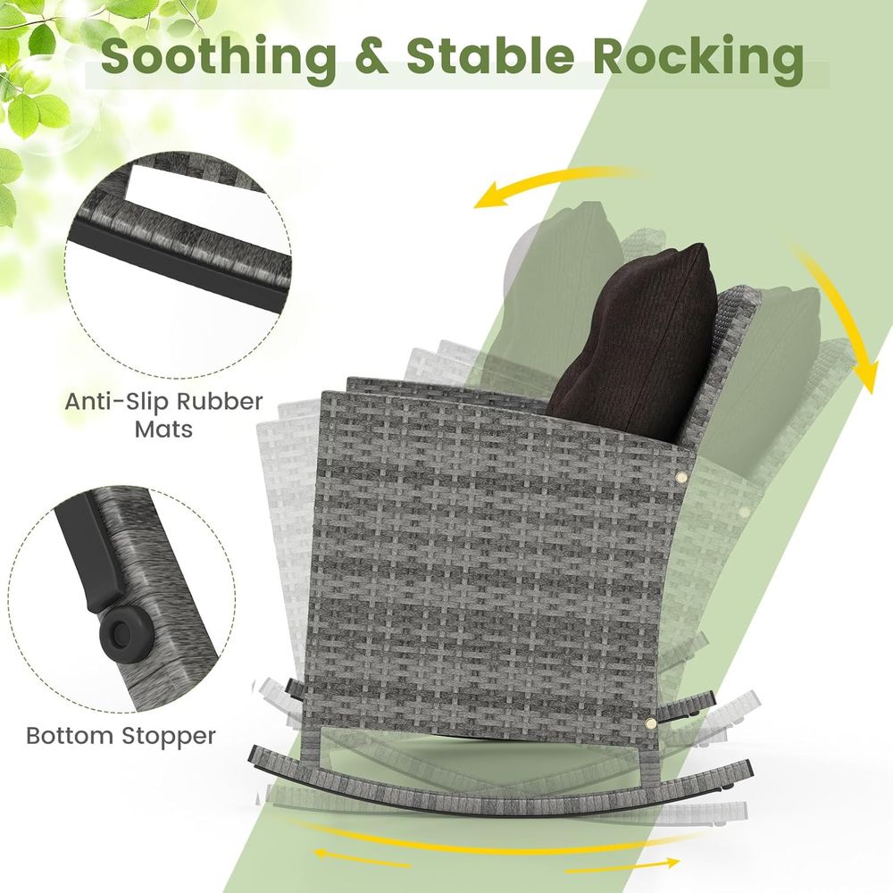 Rattan Wicker Rocking Chair Se - Outdoor Furniture Balcony 리뷰 및 가격